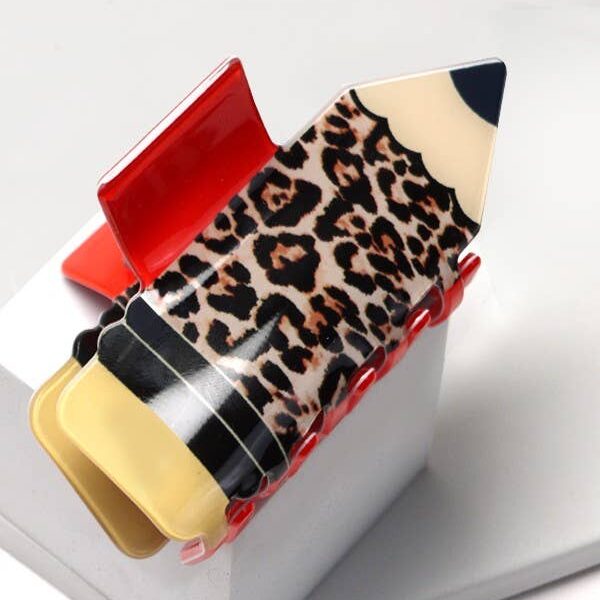 JUMBO FUN SCHOOL PENCIL HAIR CLAW CLIPS Yellow - Image 6