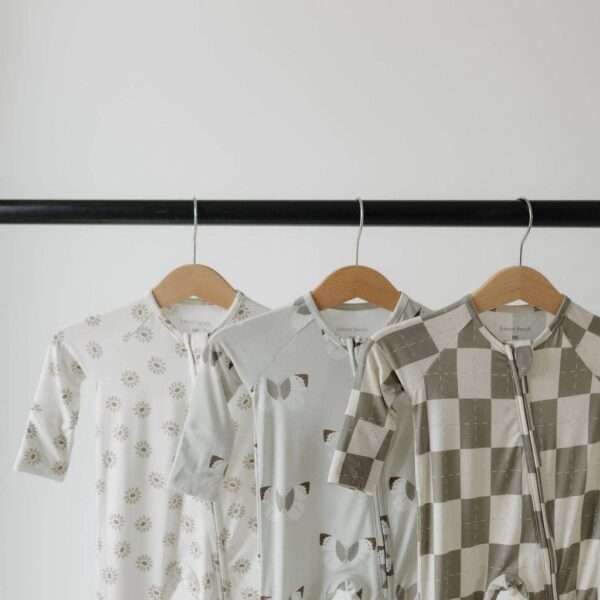 Bamboo Zip Pajamas | Oat & Sage: 12-18 Months - Image 4