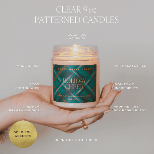 Flannel 9 oz Soy Candle (Gold Foil) - Image 4