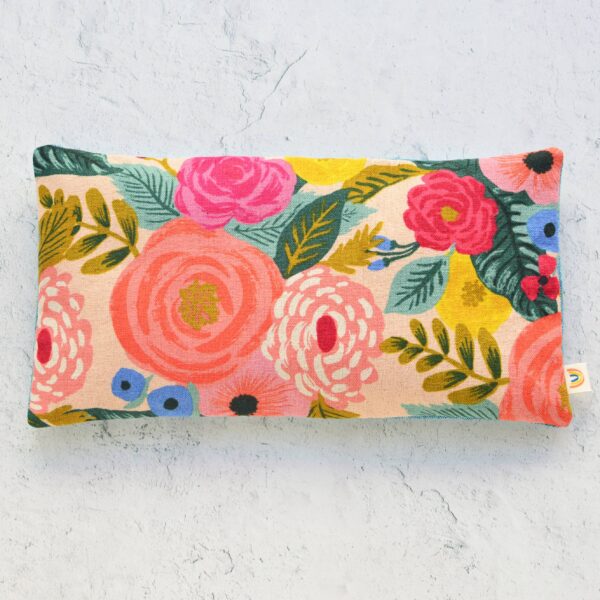 Juliet Rose Floral in Pink Canvas Botanical Eye Pillow: Mint - Image 2
