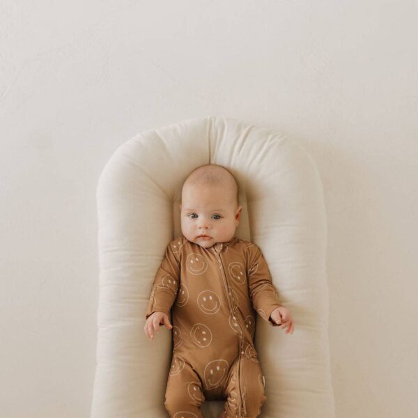 Bamboo Zip Pajamas | Sandstone Smiles: 12-18 Months