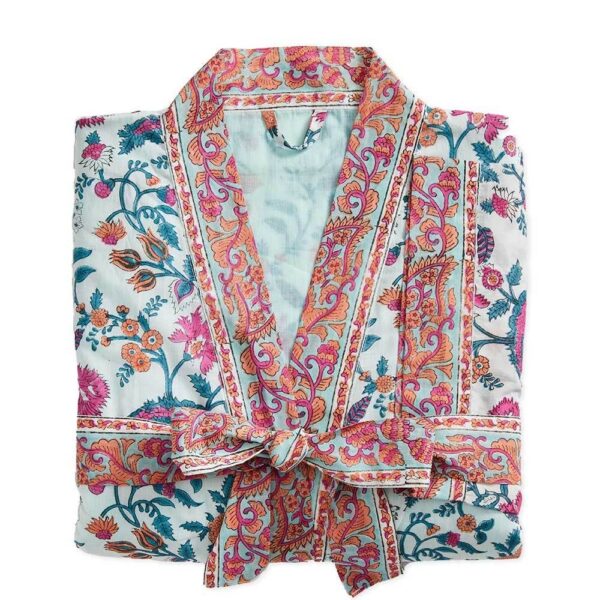 Laila Block Print Cotton Robe - Image 2