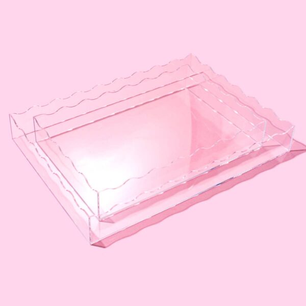 Acrylic Wavy Tray - Rectangle - Large - Clear