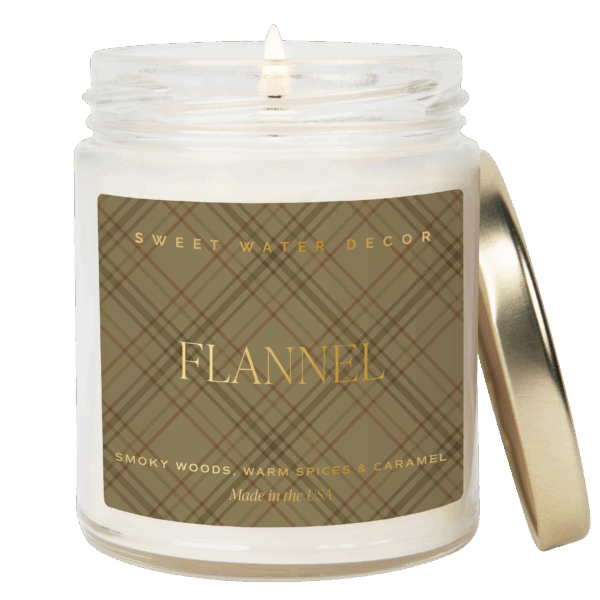 Flannel 9 oz Soy Candle (Gold Foil) - Image 5