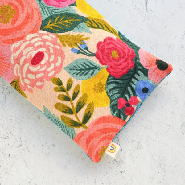 Juliet Rose Floral in Pink Canvas Botanical Eye Pillow: Mint - Image 5