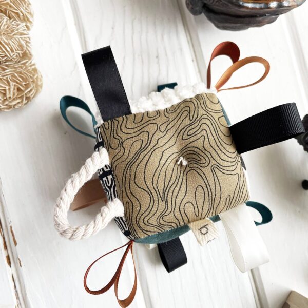 The Bird & Elephant - Earth Rainbow Sensory Baby Block Ribbon Tags Rattle - Image 7