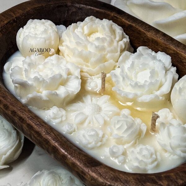 Floral Dough Bowl Candle 2.5x9.5in Cake - Image 4
