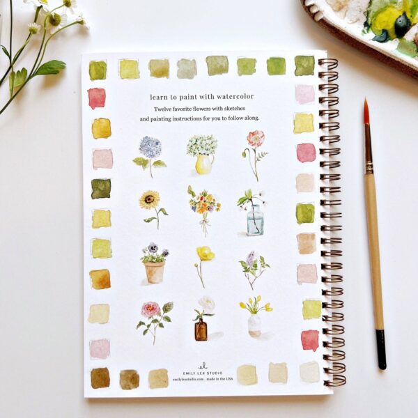 emily lex studio - Flowers watercolor workbook - Image 2