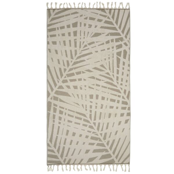 Palm Leaf Turkish Cotton Terry Towels: Green - Image 4