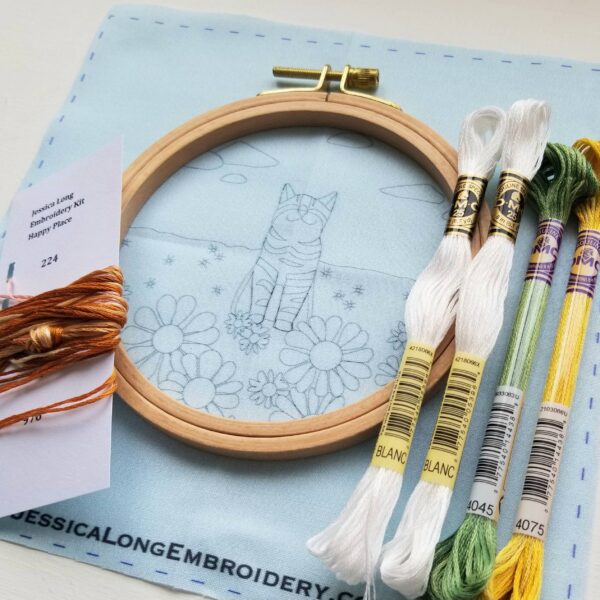 Happy Cat Embroidery Kit - Image 2