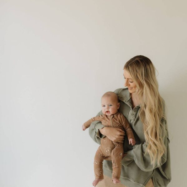 Bamboo Zip Pajamas | Sandstone Smiles: 12-18 Months - Image 4