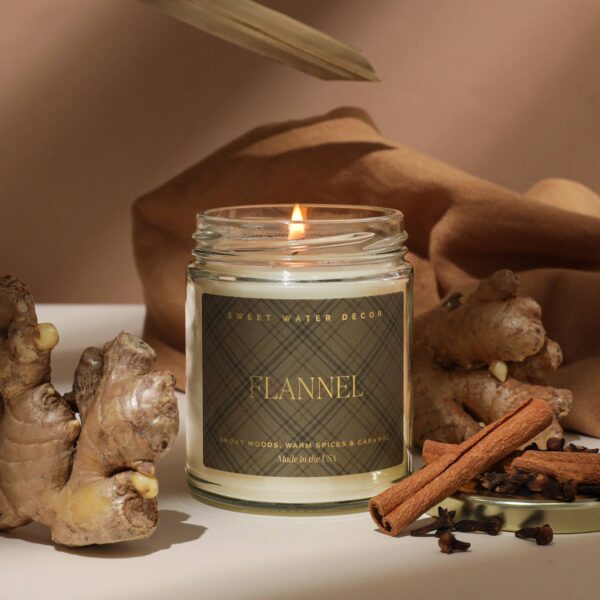 Flannel 9 oz Soy Candle (Gold Foil) - Image 6