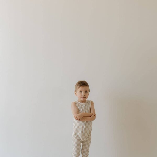 Harem Bamboo Romper | Checkerboard: 3-6 Months - Image 7