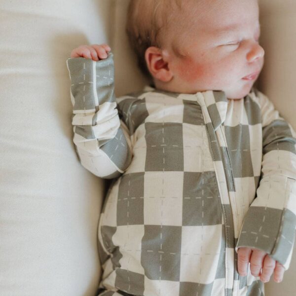 Bamboo Zip Pajamas | Oat & Sage: 12-18 Months - Image 6
