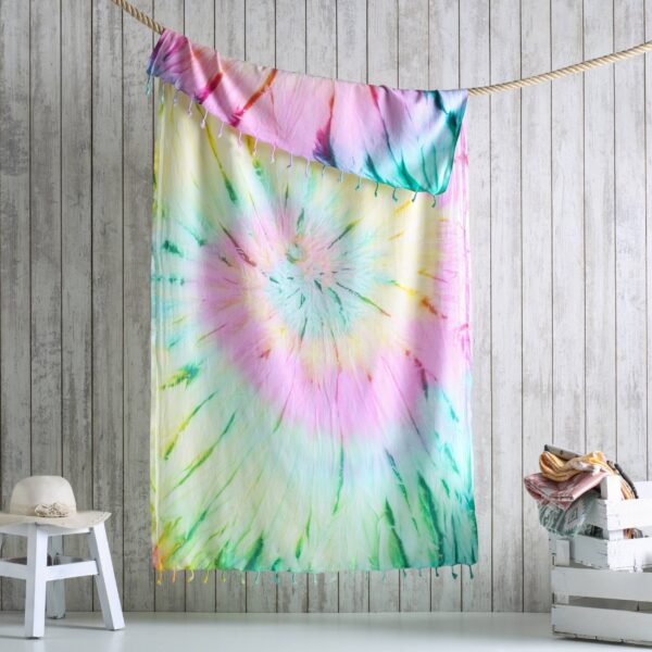 Tie Dye Pestemal Turkish Beach Towel Sand Repellent Soft - Image 5