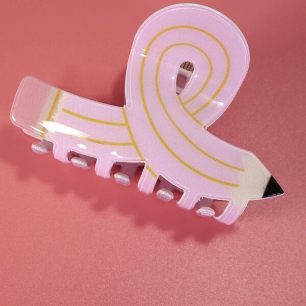 BACK TO SCHOOL TEACHER PENCIL HAIR CLAW CLIPS Blue - Image 3