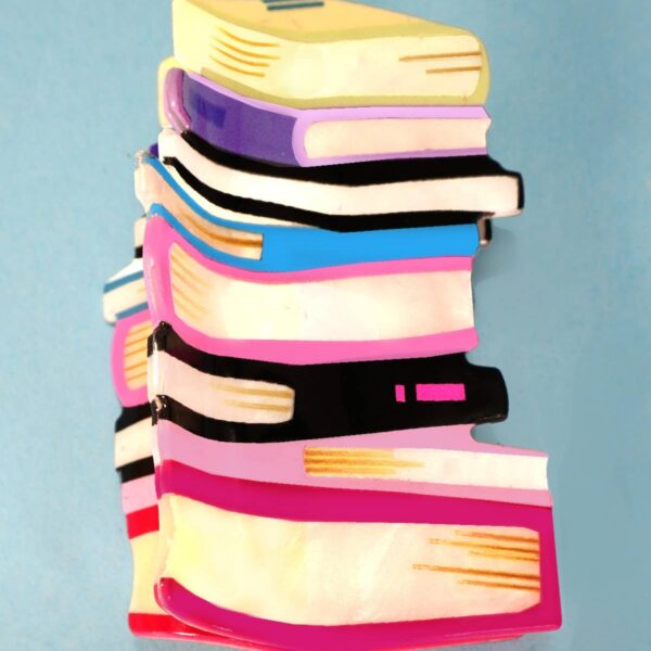 BOOK STACK SCHOOL HAIR CLAW CLIPS PENCIL PURPLE - Image 5
