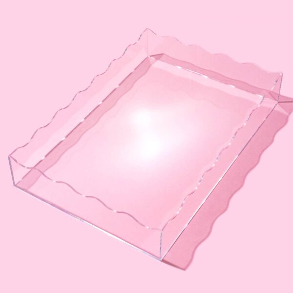 Acrylic Wavy Tray - Rectangle - Large - Clear - Image 2