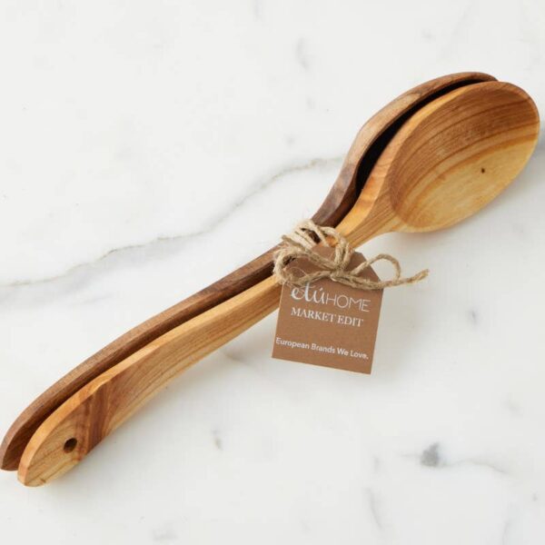 etúHOME - Fruitwood Large Serving Spoons, Set of 2 - Image 2