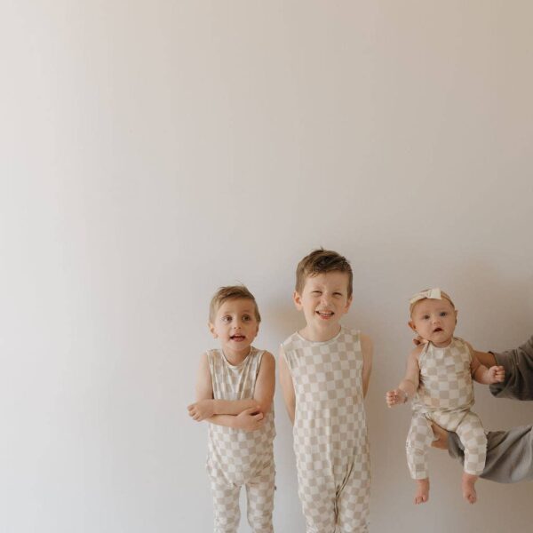 Harem Bamboo Romper | Checkerboard: 3-6 Months - Image 8