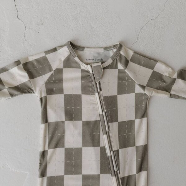 Bamboo Zip Pajamas | Oat & Sage: 12-18 Months - Image 7