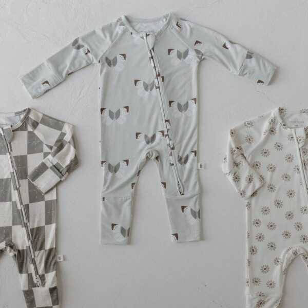Bamboo Zip Pajamas | Oat & Sage: 12-18 Months - Image 8