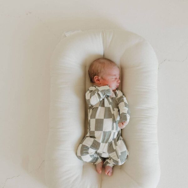 Bamboo Zip Pajamas | Oat & Sage: 12-18 Months - Image 9