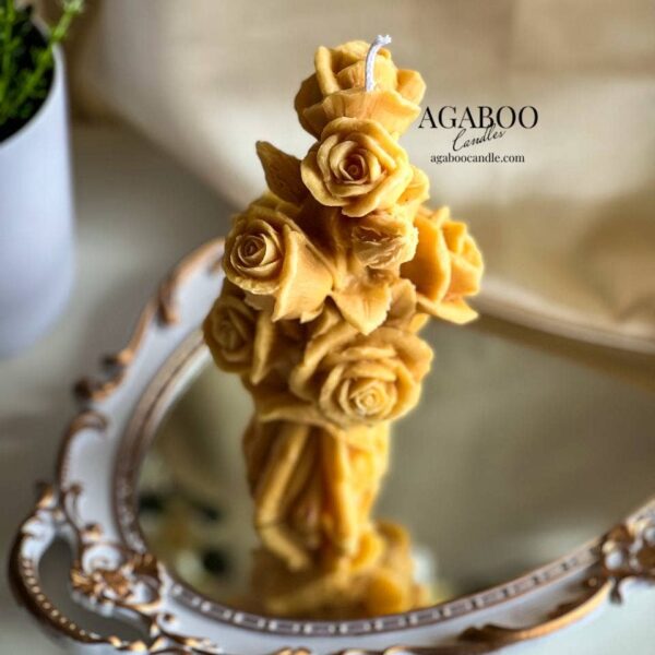 Romantic Rose Bouquet Candle 7.5x3.5in - Flowers: Golden Honey, Honeysuckle Jasmine - Image 4