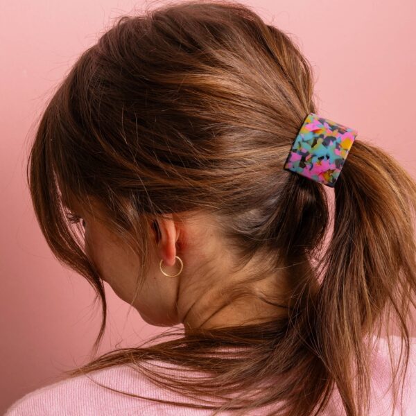 Hair Cuff Ponytail Holder - Bright Tortoise w/ Brown Band - Image 3