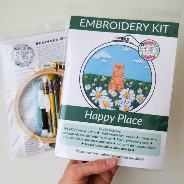 Happy Cat Embroidery Kit - Image 3