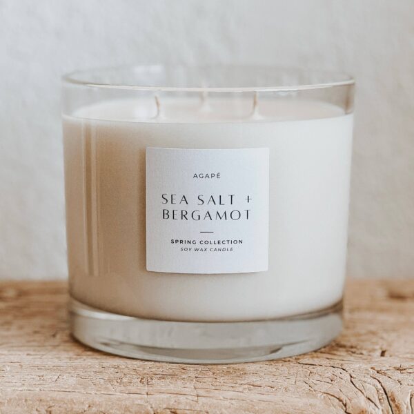 Agapé Candles - SEA SALT + BERGAMOT CANDLE - Image 3