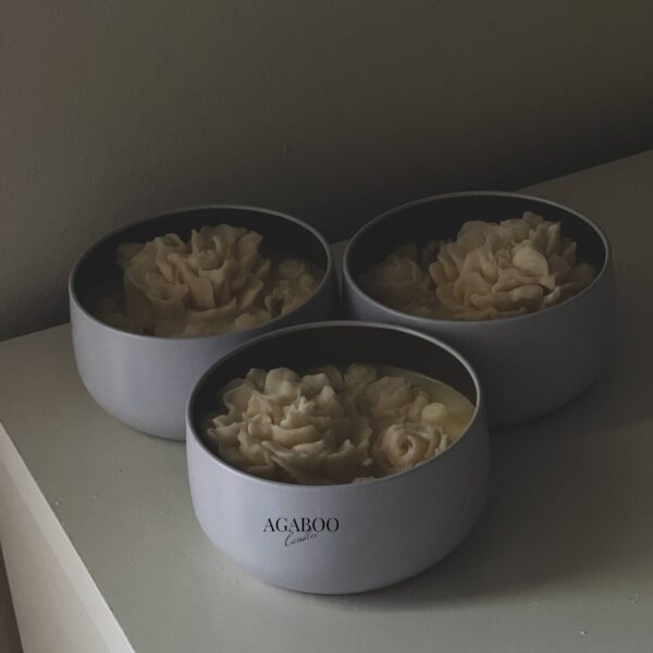 Floral Tin Candle 5oz Bamboo & Coconut, Gloss White - Image 7