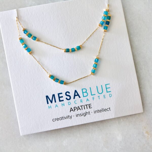 Square Stone Beaded Chain - Apatite, Amazonite, Labradorite,: AMAZONITE - Image 16