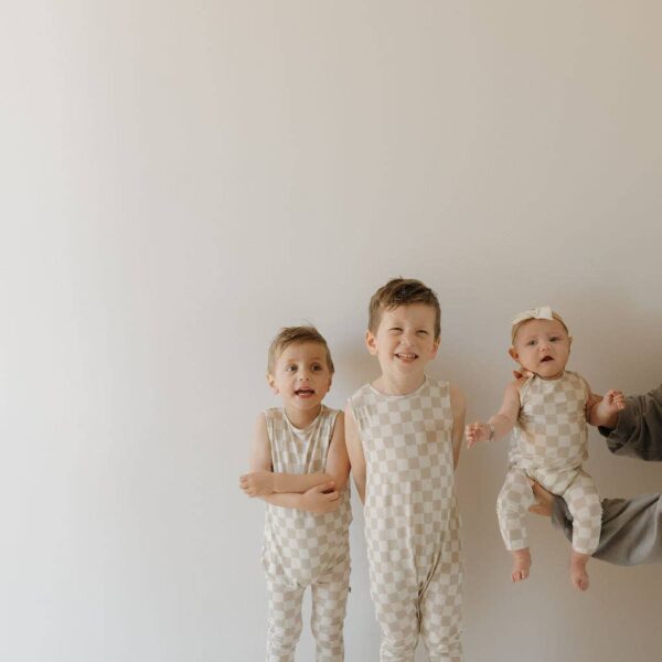 Harem Bamboo Romper | Checkerboard: 6-12 Months - Image 9