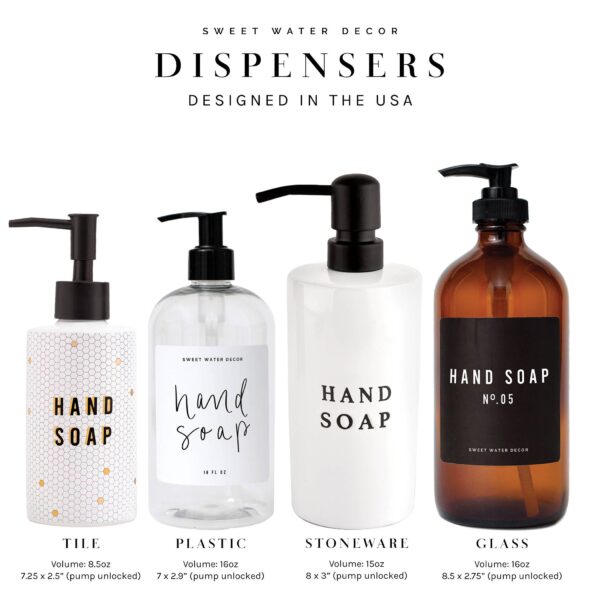 8.5oz Honeycomb Tile Hand Soap Dispenser - Image 9