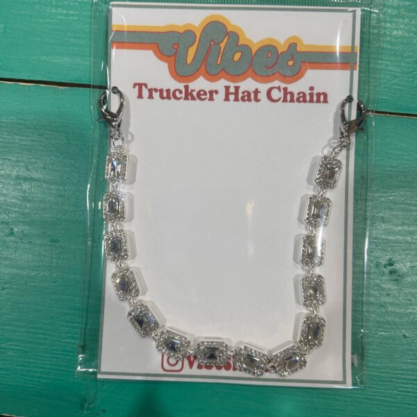 Large Rhinestone Studded Trucker Hat Chain |Hat Bar| Sparkle: Silver - Image 5
