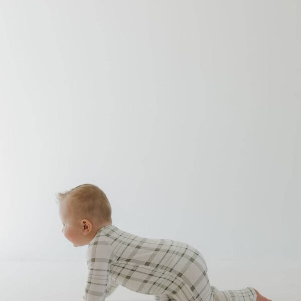Bamboo Zip Pajamas | Picnic Plaid: 3-6 Months - Image 13