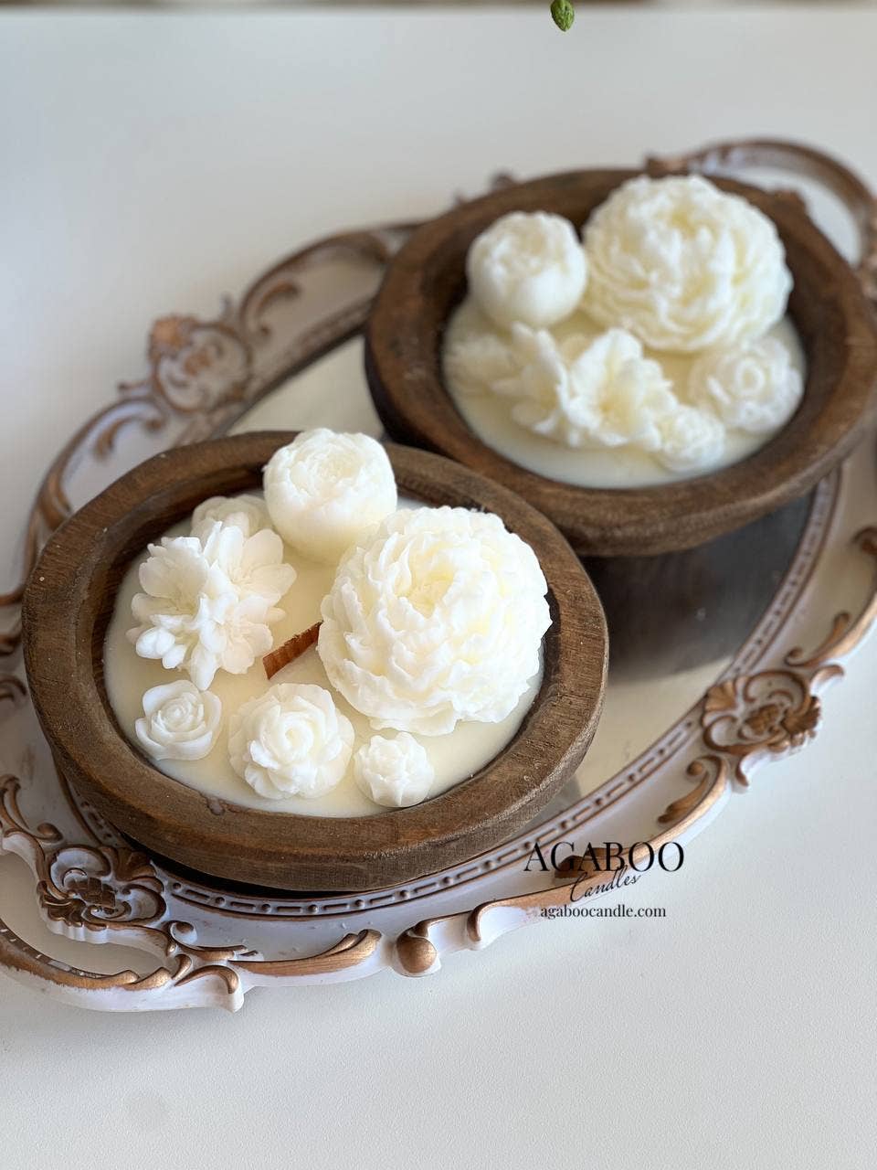 Small Wooden Dough Bowl Candle 2x6in Cashmere Musk - Image 5