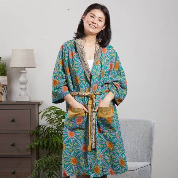 Recycled Sari Spa Bath Robe - Image 7