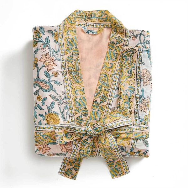 Ahana Block Print Cotton Robe - Image 3