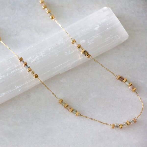 Square Stone Beaded Chain - Apatite, Amazonite, Labradorite,: AMAZONITE - Image 10