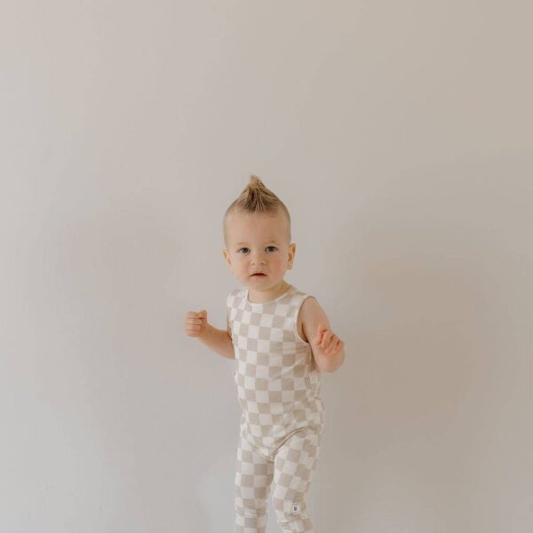 Harem Bamboo Romper | Checkerboard: 3-6 Months - Image 13