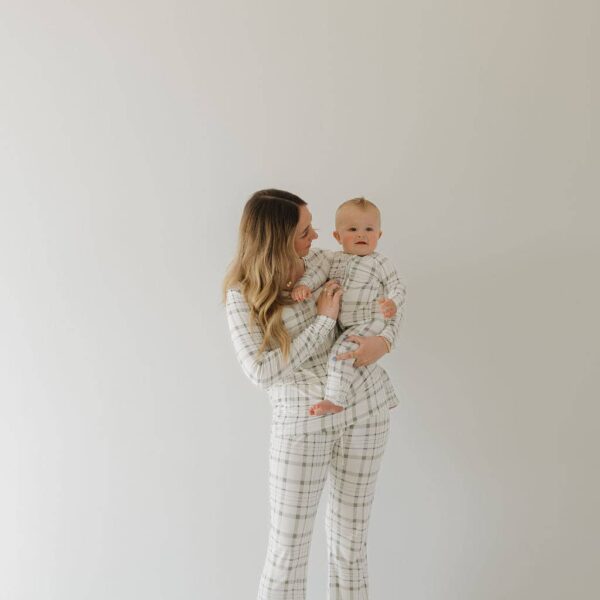 Bamboo Zip Pajamas | Picnic Plaid: 3-6 Months - Image 14