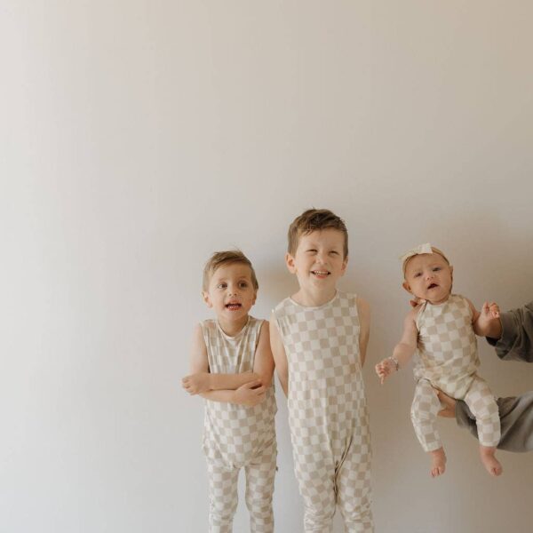 Harem Bamboo Romper | Checkerboard: 3-6 Months - Image 14