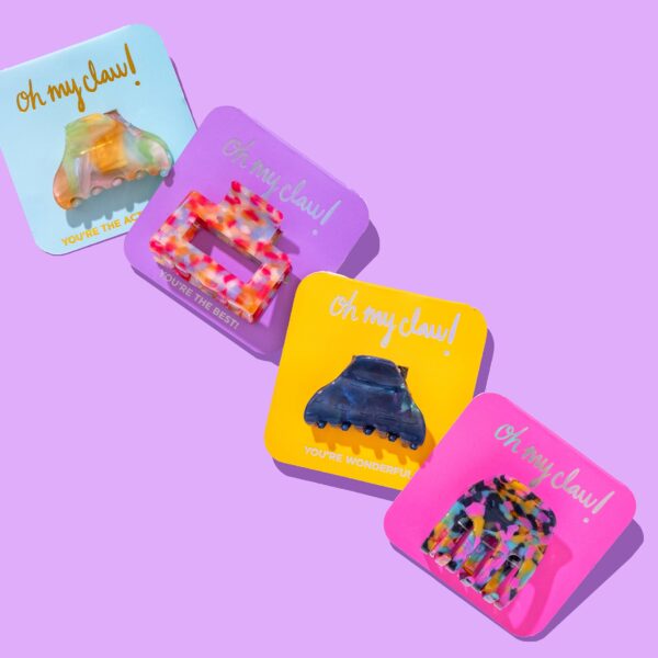 Claw Hair Clip on Card - Med - "You're Amazing!" - Image 2