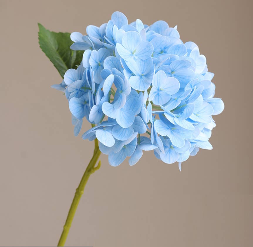 12.5"Real Touch lifelike Hydrangea-6”bloom: Light Blue