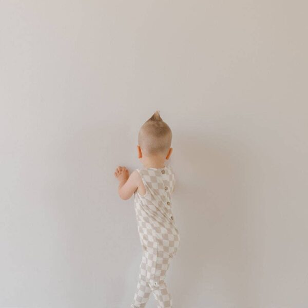 Harem Bamboo Romper | Checkerboard: 3-6 Months - Image 15