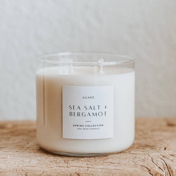 Agapé Candles - SEA SALT + BERGAMOT CANDLE - Image 2