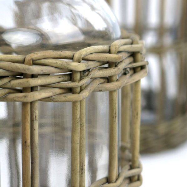 Glass and Woven Willow Canister - Small: Large - Image 5
