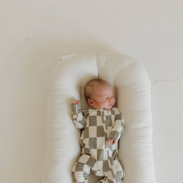 Bamboo Zip Pajamas | Oat & Sage: 12-18 Months - Image 10